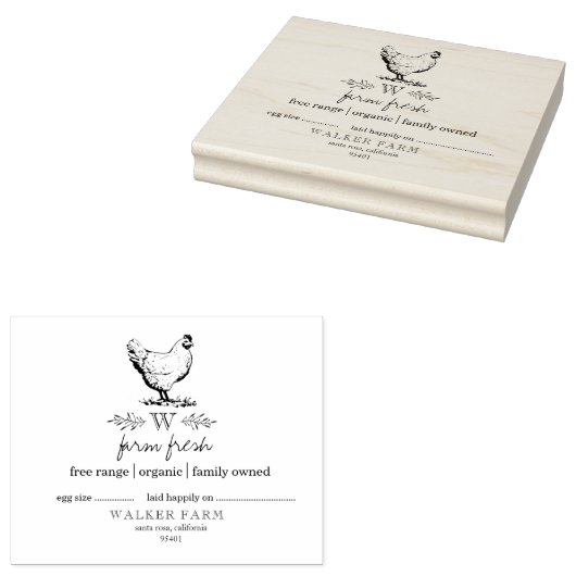 ファームハウススタイルモノグラムカートンスタンプ ラバースタンプ (押印)