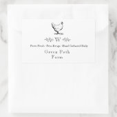 ファームハウススタイルモノグラムカートンステッカー 長方形シール (バッグ)