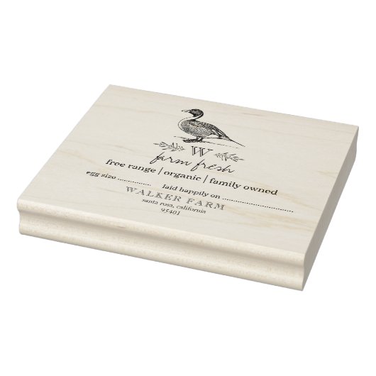 ファームハウススタイルモノグラムダックエッグカートンスタンプ ラバースタンプ (スタンプ)