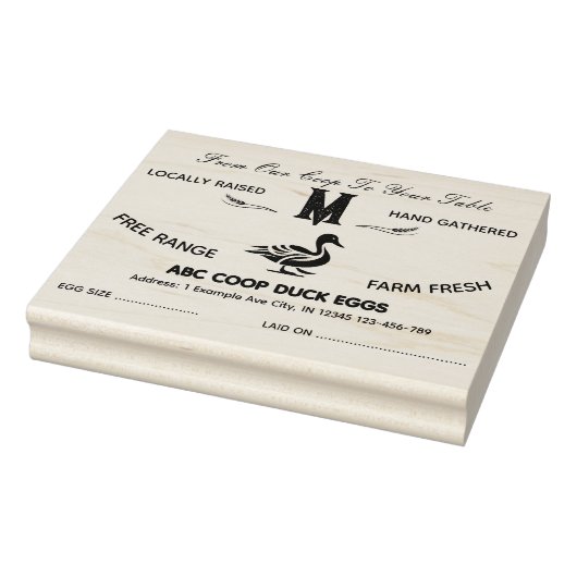 ファームハウススタイルモノグラムダックエッグカートンスタンプ ラバースタンプ (スタンプ)