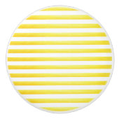 ファームハウススタイルレモンイエローセストライプのラミックノブ セラミックノブ (正面)