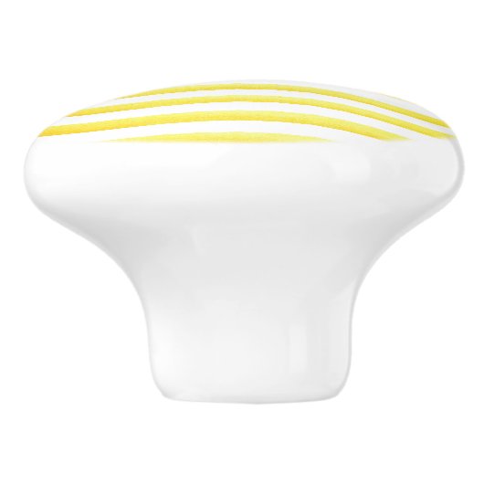 ファームハウススタイルレモンイエローセストライプのラミックノブ セラミックノブ (側面)