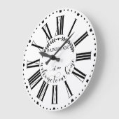 ファームハウススタイルローレモノグラムのルネームカスタムホテル ラージ壁時計 (傾斜)