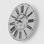 ファームハウススタイルローレモノグラムのルネームカスタム ラージ壁時計 (傾斜)