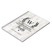 ファームハウススタイルローレルモノグラムファミリーネームレシピ ノートブック (左側)