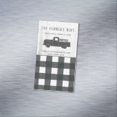 ファームハウススタイル白黒バッファロープレイドウッド マグネット名刺 (インサイチュ)