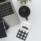 ファームハウススタイル白黒バッファロープレイドウッド マグネット名刺