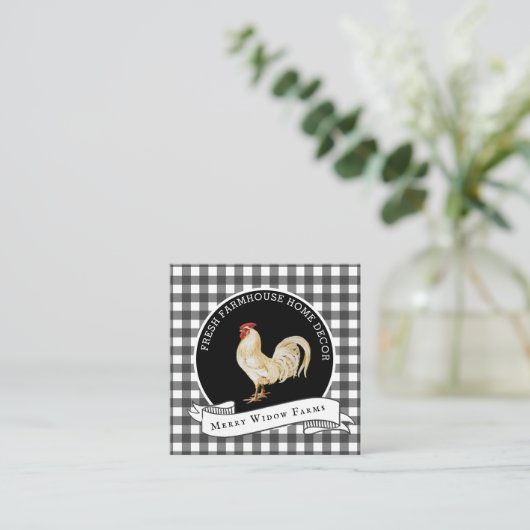 ファームハウススタイル素朴カントリールースター スクエア名刺 (スタンド正面)