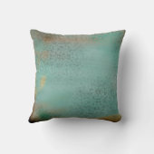 ファームハウススタイル素朴ティール(緑がかった色)モノグラム クッション (裏面)
