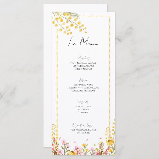 ファームハウススタイル結婚のイベントメニューフラットカード メニュー (正面/裏面)