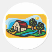 ファームハウスステッカー ラウンドシール (正面)