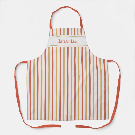 ファームハウスストライプのヴィンテージカスタム エプロン (正面)