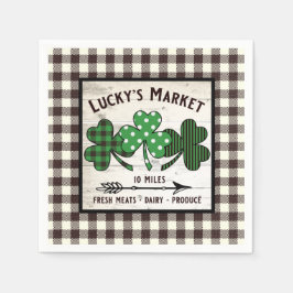 ファームハウスセントパトリックの日シャムロックデカップアート スタンダードカクテルナプキン