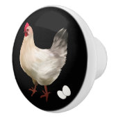 ファームハウスチキンエッグキュートカントリー セラミックノブ (右)