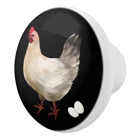 ファームハウスチキンエッグキュートカントリー セラミックノブ (右)