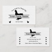 ファームハウスチキンスプリットモノグラムエッグビジネスカード 名刺 (正面/裏面)
