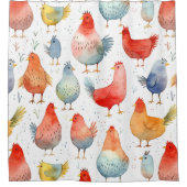 ファームハウスチキンズ シャワーカーテン (正面)