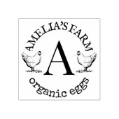 ファームハウスチキンヘンモノグラムエッグ ラバースタンプ (インプリント)