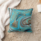 ファームハウスティール(緑がかった色)ブルーウッドグレインターコイズスワーズ クッション (ブランケット)