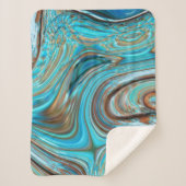 ファームハウスティール(緑がかった色)ブルーウッドグレインターコイズスワーズ シェルパブランケット (正面)