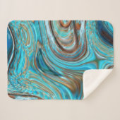 ファームハウスティール(緑がかった色)ブルーウッドグレインターコイズスワーズ シェルパブランケット (正面(横))