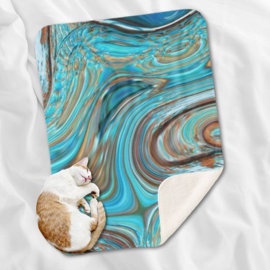 ファームハウスティール(緑がかった色)ブルーウッドグレインターコイズスワーズ シェルパブランケット