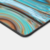 ファームハウスティール（緑がかった色）ブルーウッドグレインターコイズスワーズ デスクマット (コーナー)