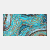 ファームハウスティール（緑がかった色）ブルーウッドグレインターコイズスワーズ デスクマット (正面)