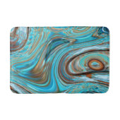 ファームハウスティール（緑がかった色）ブルーウッドグレインターコイズスワーズ バスマット (正面)