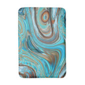 ファームハウスティール（緑がかった色）ブルーウッドグレインターコイズスワーズ バスマット (正面縦)