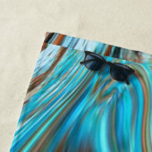 ファームハウスティール（緑がかった色）ブルーウッドグレインターコイズスワーズ ビーチタオル (インサイチュ)