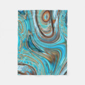 ファームハウスティール（緑がかった色）ブルーウッドグレインターコイズスワーズ フリースブランケット (正面)