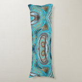 ファームハウスティール(緑がかった色)ブルーウッドグレインターコイズスワーズ ボディピロー (正面縦)