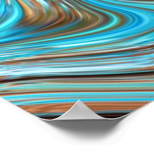 ファームハウスティール(緑がかった色)ブルーウッドグレインターコイズスワーズ ポスター (角)