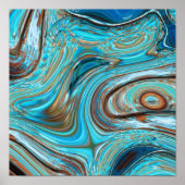 ファームハウスティール(緑がかった色)ブルーウッドグレインターコイズスワーズ ポスター (正面)