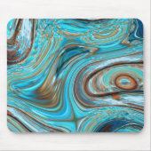 ファームハウスティール（緑がかった色）ブルーウッドグレインターコイズスワーズ マウスパッド (正面)