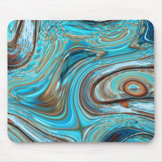 ファームハウスティール（緑がかった色）ブルーウッドグレインターコイズスワーズ マウスパッド (正面)