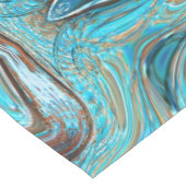 ファームハウスティール(緑がかった色)ブルーウッドグレインターコイズスワーズ ミディアムテーブルランナー (コーナー)