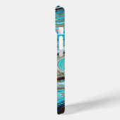 ファームハウスティール(緑がかった色)ブルーウッドグレインターコイズスワーズ Case-Mate iPhoneケース (裏面 / 左)