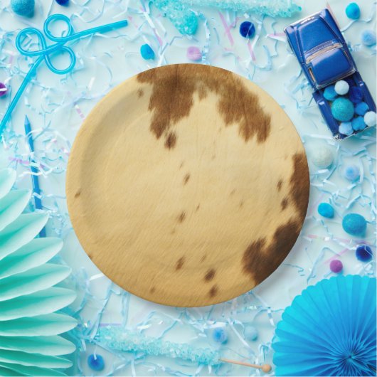 ファームハウステキサス州ロングーンコーウィドアニマルプリント ペーパープレート (パーティー)