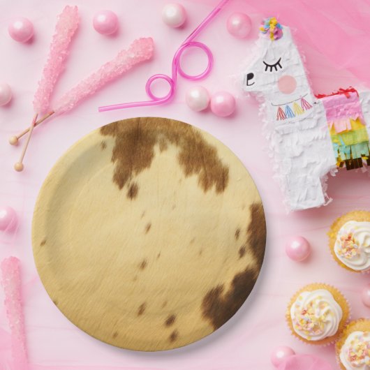 ファームハウステキサス州ロングーンコーウィドアニマルプリント ペーパープレート (パーティー)