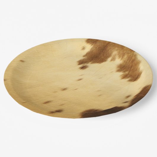 ファームハウステキサス州ロングーンコーウィドアニマルプリント ペーパープレート (アングル)