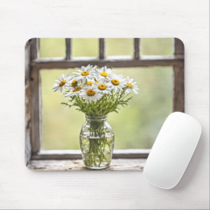 ファームハウスデイジーブーケインウィンドウ マウスパッド