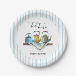 ファームハウスデコールヴィンテージティーポットウォーターカラー ペーパープレート