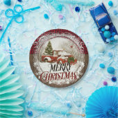 ファームハウストラック素朴カントリークリスマス ペーパープレート (パーティー)