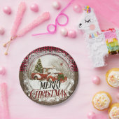 ファームハウストラック素朴カントリークリスマス ペーパープレート (パーティー)