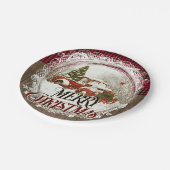 ファームハウストラック素朴カントリークリスマス ペーパープレート (アングル)