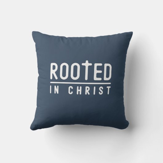 ファームハウスネイビーブルークリスチャン装飾用クッション クッション (裏面)