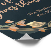 ファームハウスネイビーボタニカルサンクスギビング引用文ファミリー ポスター (角)