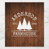 ファームハウスネーム素朴ウッド ワインラベル (シングルラベル)